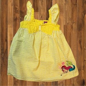 ✨ Disney Little Mermaid Ariel Yellow Gingham Sundress – Size 3 ✨